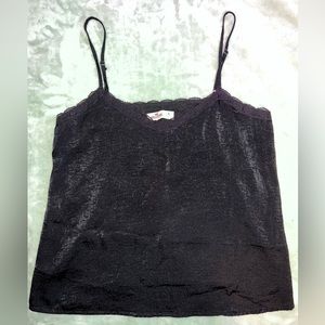 Black Satin Lace Cami
